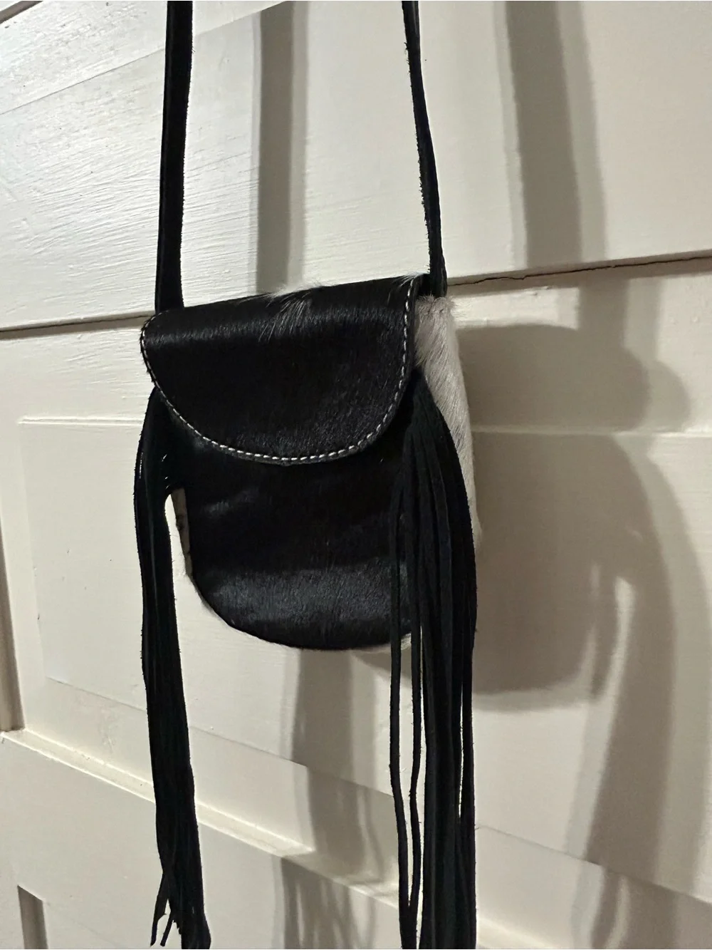 Rafter T Ranch Co Black and White Fringe Crossbody Bag - Childs shoulder bag